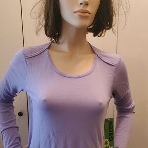 Purple Women's Top ALO Yoga Women's Coral Long Sleeve Top . Brand Alo Green.